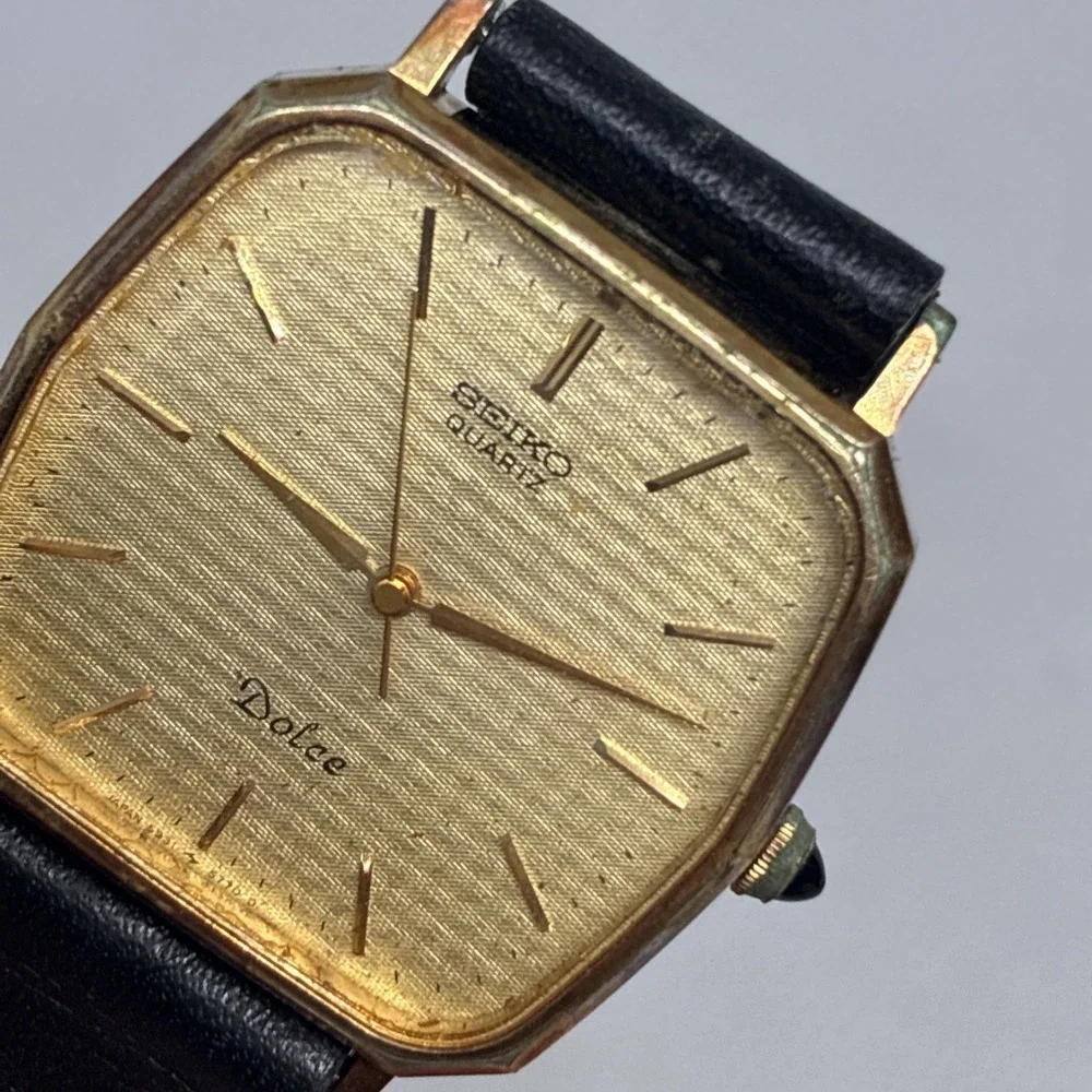 Vintage SEIKO Dolce 5931-5560 22mm Gold Dial Men's Qz Watch - WORKING!